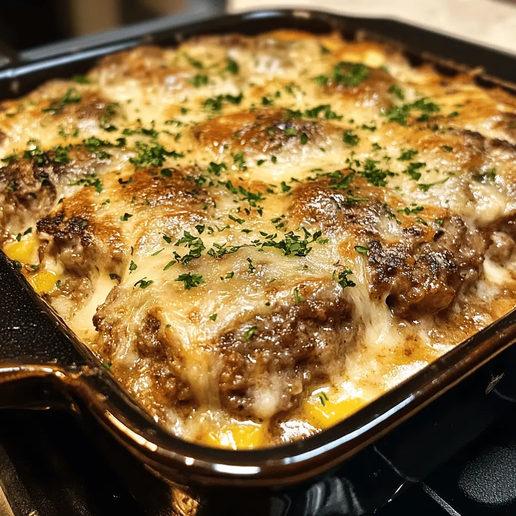 This Amish Hamburger Steak Bake is a comforting and hearty dish that brings together tender hamburger steaks, savory gravy, and fluffy mashed potatoes all in one pot! It's perfect for busy weeknights or family gatherings. Save this easy recipe to enjoy a warm, satisfying meal that's sure to please everyone at your table!