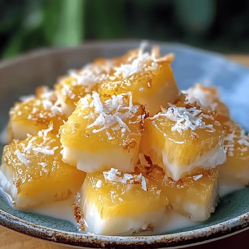 Get ready to enjoy a burst of tropical flavor with these Coconut Pineapple Bites! These delightful snacks combine sweet pineapple and rich coconut for a refreshing treat. Perfect for parties, picnics, or a quick pick-me-up. Save this recipe to bring sunshine to your snack time anytime!