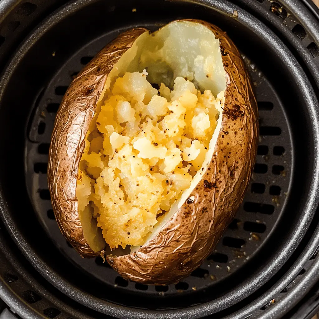 Make perfectly crispy air fryer baked potatoes with this simple recipe! Enjoy the fluffy inside and golden, crunchy skin that's ready in a fraction of the time. Ideal as a side dish for any meal, or topped with your favorite ingredients for a delicious main course. Save this recipe and transform your potato game tonight!
