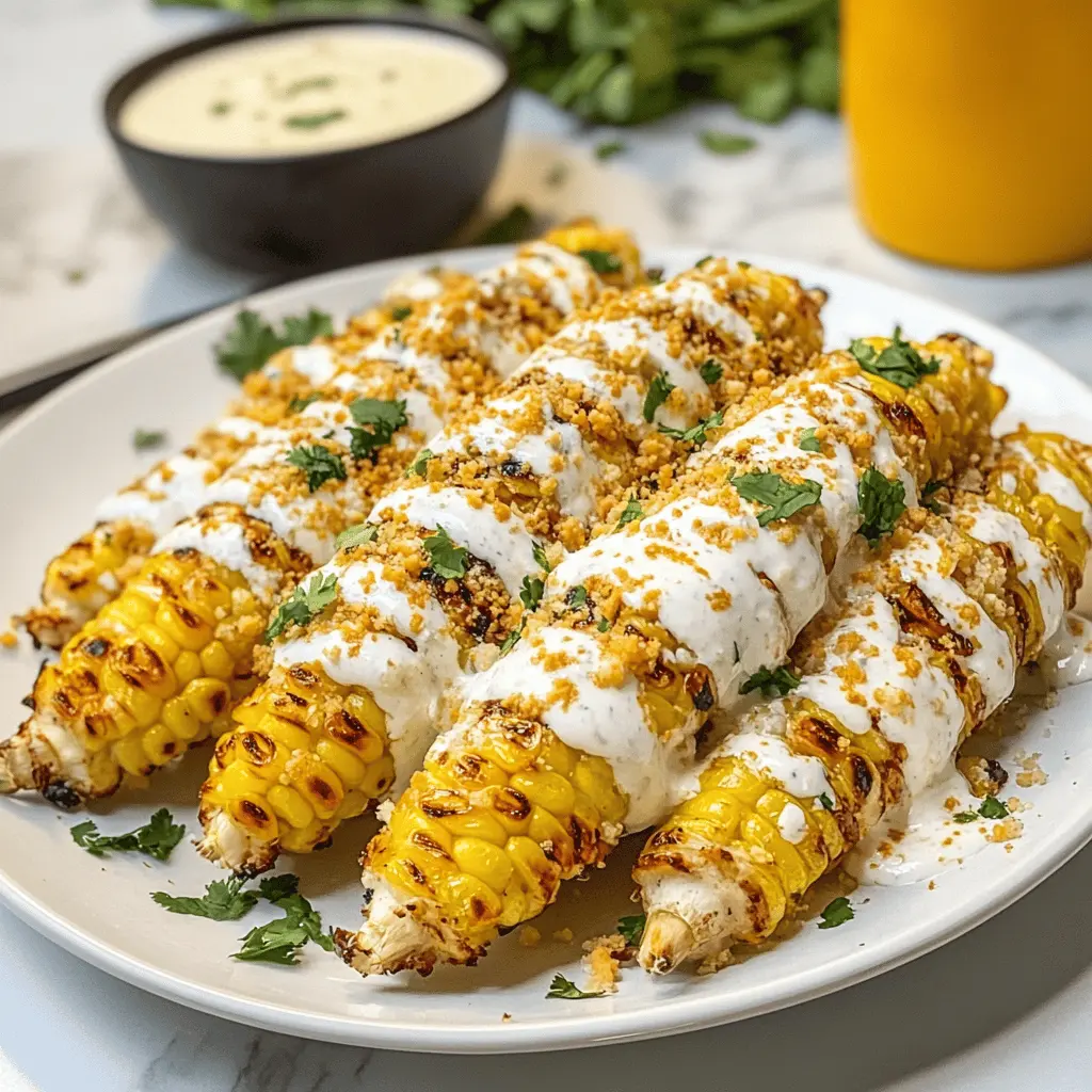Bring the flavors of Mexico to your kitchen with this easy elote recipe featuring a creamy sauce! Sweet corn is grilled to perfection and topped with a zesty crema for a delightful treat. Perfect for summer BBQs or a cozy dinner at home. Save this recipe to impress your friends and family at your next gathering!