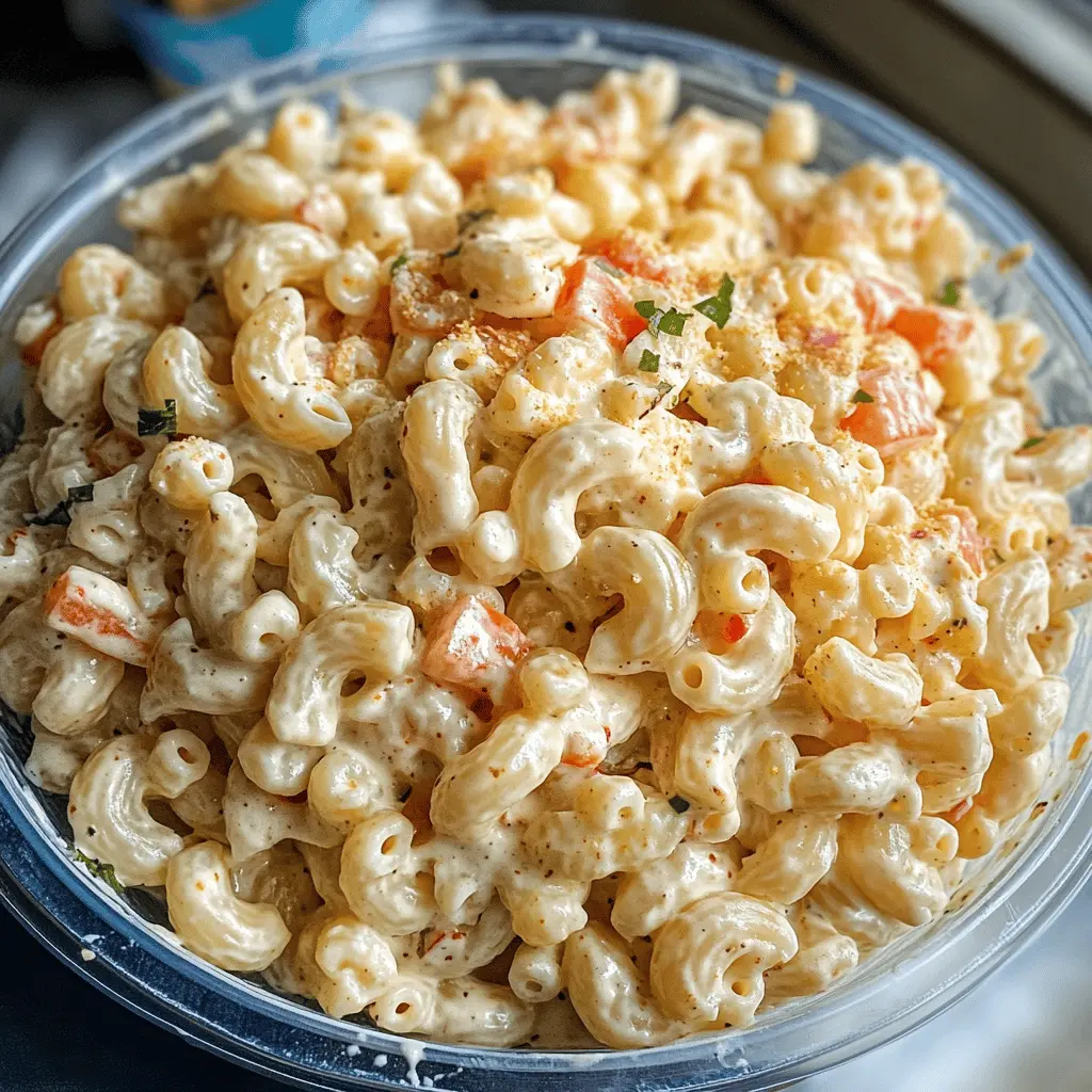 Enjoy the taste of Hawaii with this delicious Food Truck Hawaiian Mac Salad! This creamy pasta salad features tender macaroni, a medley of fresh veggies, and a touch of sweetness that makes it a perfect side dish for any gathering. Ideal for picnics, barbecues, or family dinners. Don't forget to save this recipe for your next summer feast!