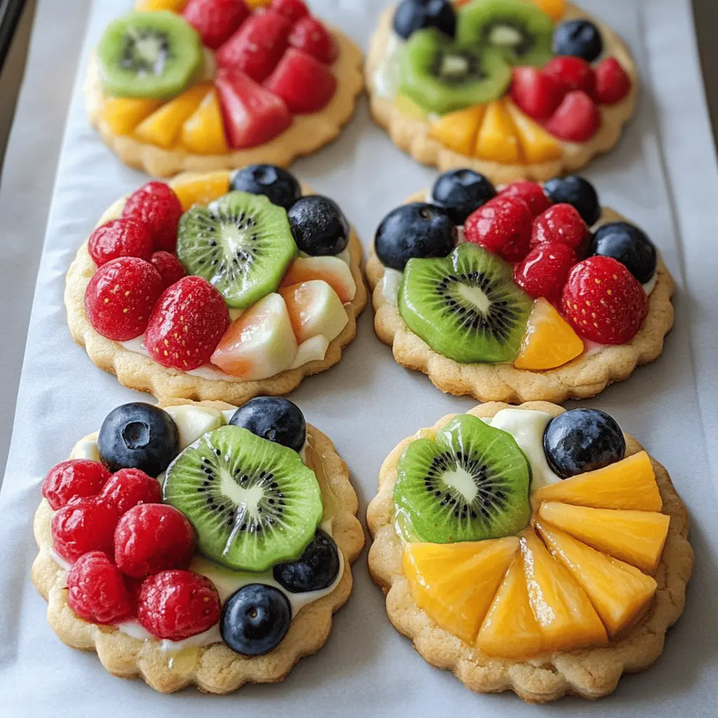 These delightful Fruit Pizza Cookies are a colorful and tasty treat perfect for any occasion! With a soft sugar cookie base topped with cream cheese frosting and a rainbow of fresh fruits, they are as fun to make as they are to eat. Save this recipe for your next celebration or summer gathering; everyone will love this sweet twist on pizza!