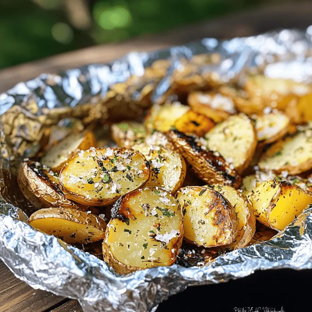 These Garlic Herb Grilled Potatoes in Foil are the ultimate side dish for your next BBQ! Tender potatoes are perfectly seasoned with garlic and fresh herbs, wrapped in foil, and grilled to perfection. Easy to prepare and full of flavor, they're perfect for family gatherings or sunny picnics. Save this pin for a delicious and hassle-free addition to your outdoor cooking adventures!