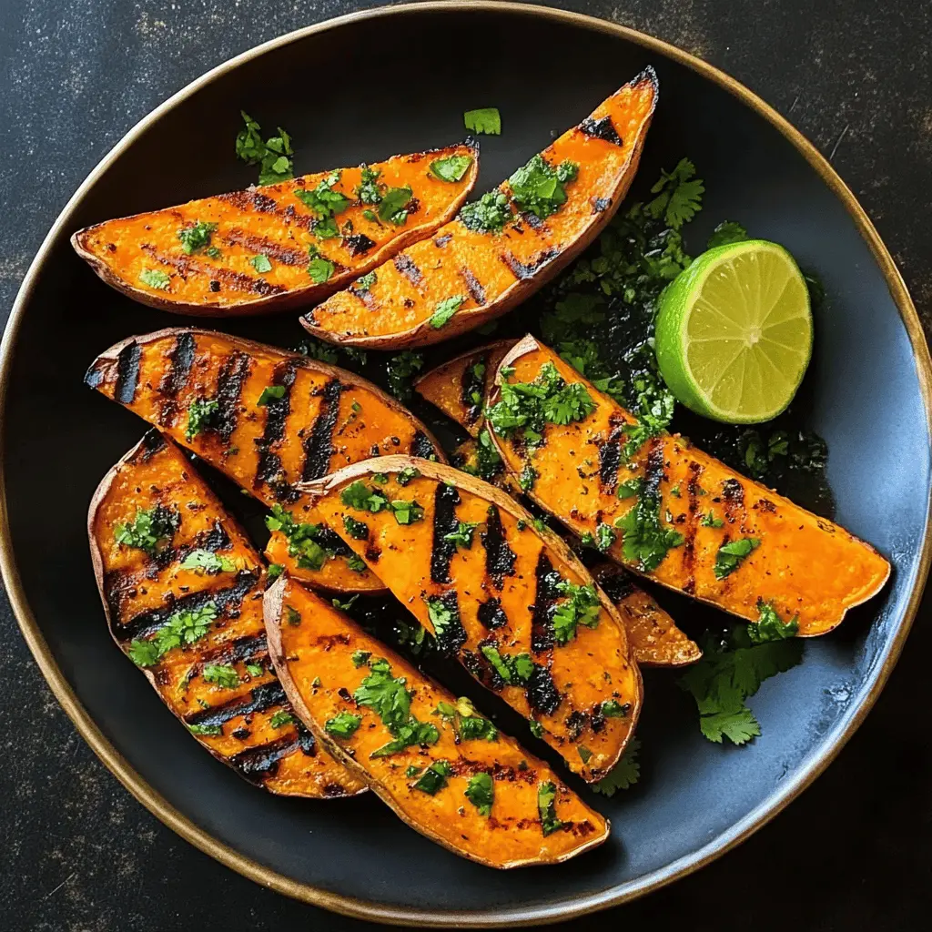 Kick off your next barbecue with these Grilled Cilantro-Lime Sweet Potatoes! Bursting with vibrant flavors from fresh cilantro and zesty lime, this recipe transforms simple sweet potatoes into a delicious side that everyone will love. Perfect for summer gatherings or weeknight dinners, don't forget to save this tasty dish for your next outdoor feast!