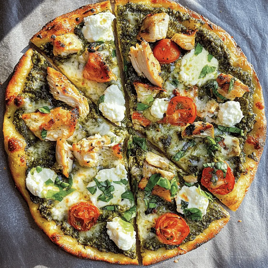 This Grilled Pesto Pizza is a delicious twist on your favorite pie! Topped with juicy chicken, creamy mozzarella, and ricotta, it's perfect for summer cookouts or family gatherings. The smoky flavor from the grill combined with fresh basil pesto makes each slice irresistible. Save this recipe for an outdoor feast that everyone will love!