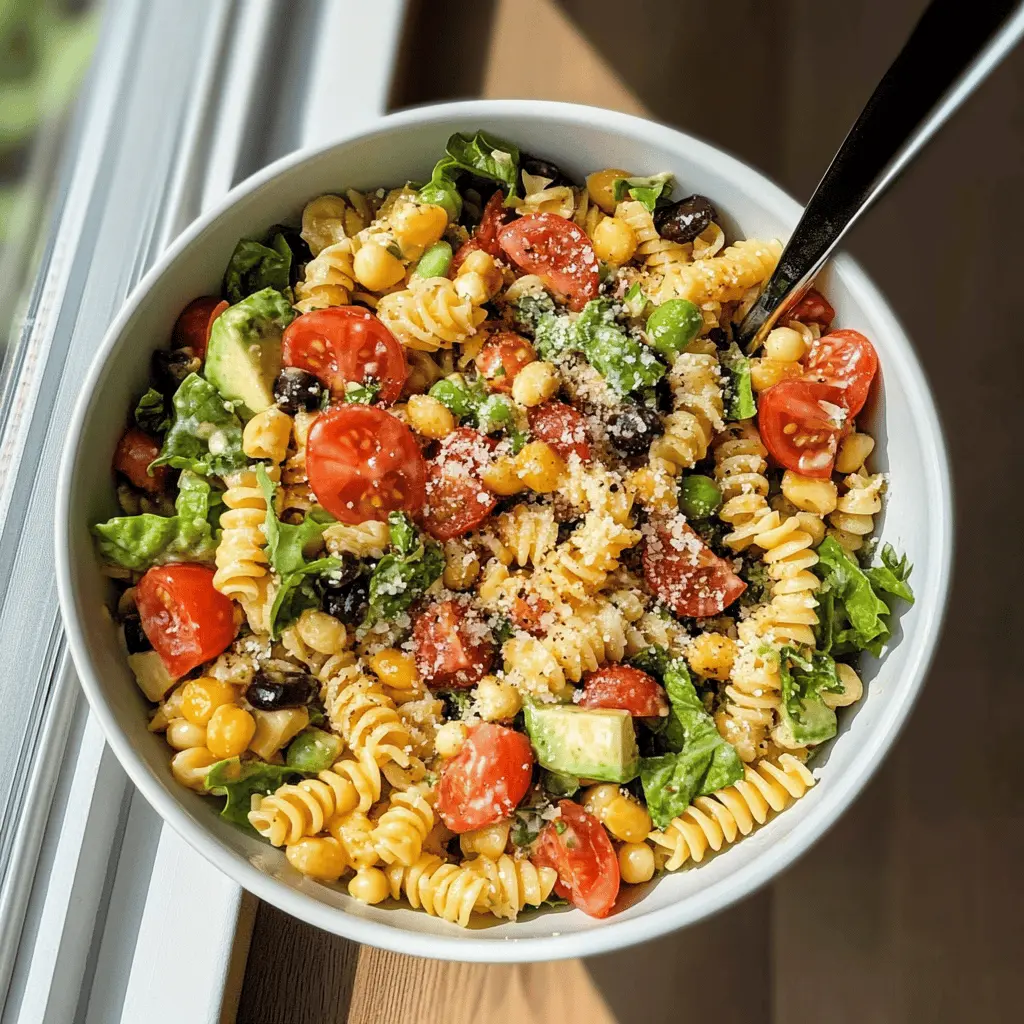 Looking for a quick and nutritious meal? This High Protein Pasta Salad is packed with delicious ingredients like chickpeas, spinach, and cherry tomatoes, making it a perfect choice for lunch or a light dinner. Full of flavor and easy to prepare, it's an ideal meal prep option. Save this recipe for your next cookout or picnic!