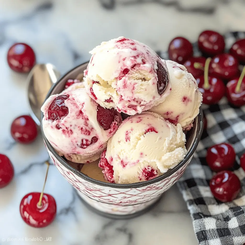 Easy Homemade Cherry Vanilla Ice Cream Recipe