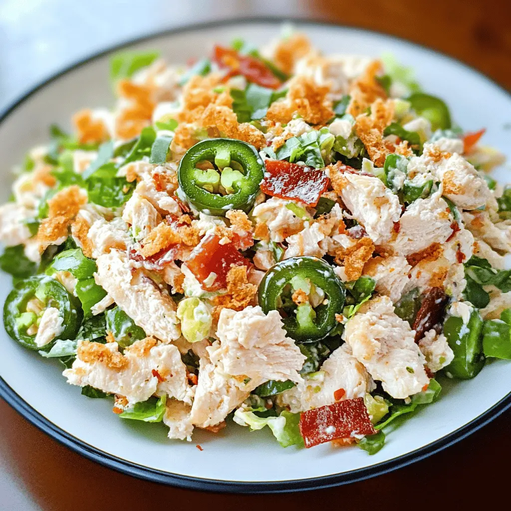 Spice up your lunch with this Jalapeño Popper Chicken Salad! Packed with tender chicken, creamy cheese, and a kick of jalapeño, it’s bursting with flavor. Perfect for meal prep or a quick dinner idea. Save this recipe for your next gathering or a tasty weeknight dinner! You won’t want to miss out on this delicious twist!