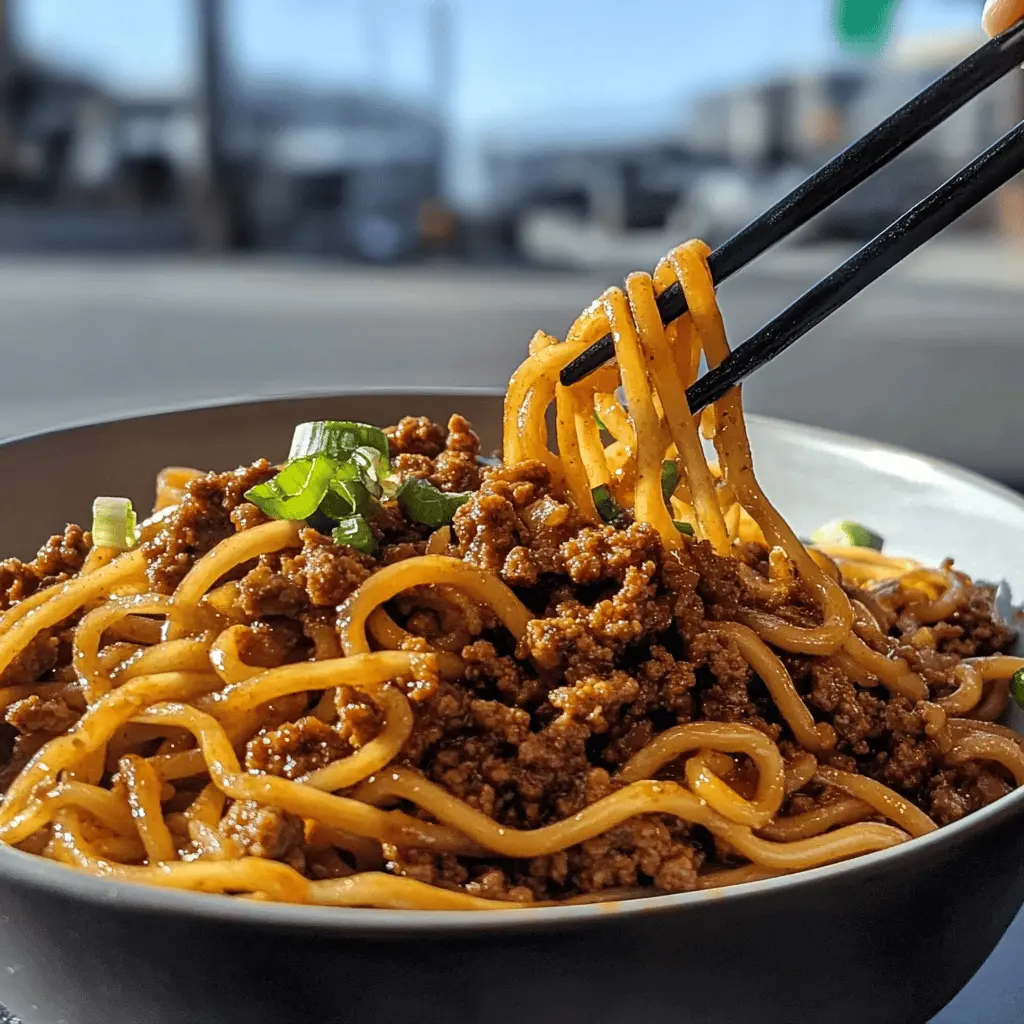 Satisfy your taste buds with these Mongolian Ground Beef Noodles! This quick and easy recipe features savory ground beef tossed with fresh vegetables and tender noodles, all coated in a rich sauce full of flavor. Perfect for busy weeknights or casual gatherings, save this pin to whip up a delightful meal everyone will love!