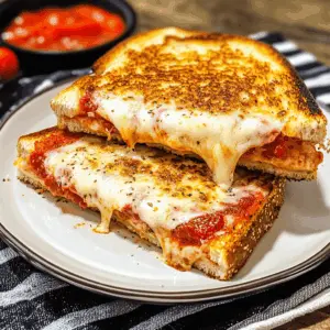 This Pizza Grilled Cheese is the ultimate comfort food! Combining gooey cheese with savory pepperoni and zesty marinara, this dish is perfect for lunch or a cozy dinner. Ready in just 15 minutes, it’s a quick delight that’s sure to please kids and adults alike. Save this recipe to bring a slice of pizza goodness into your kitchen! 🍕🧀