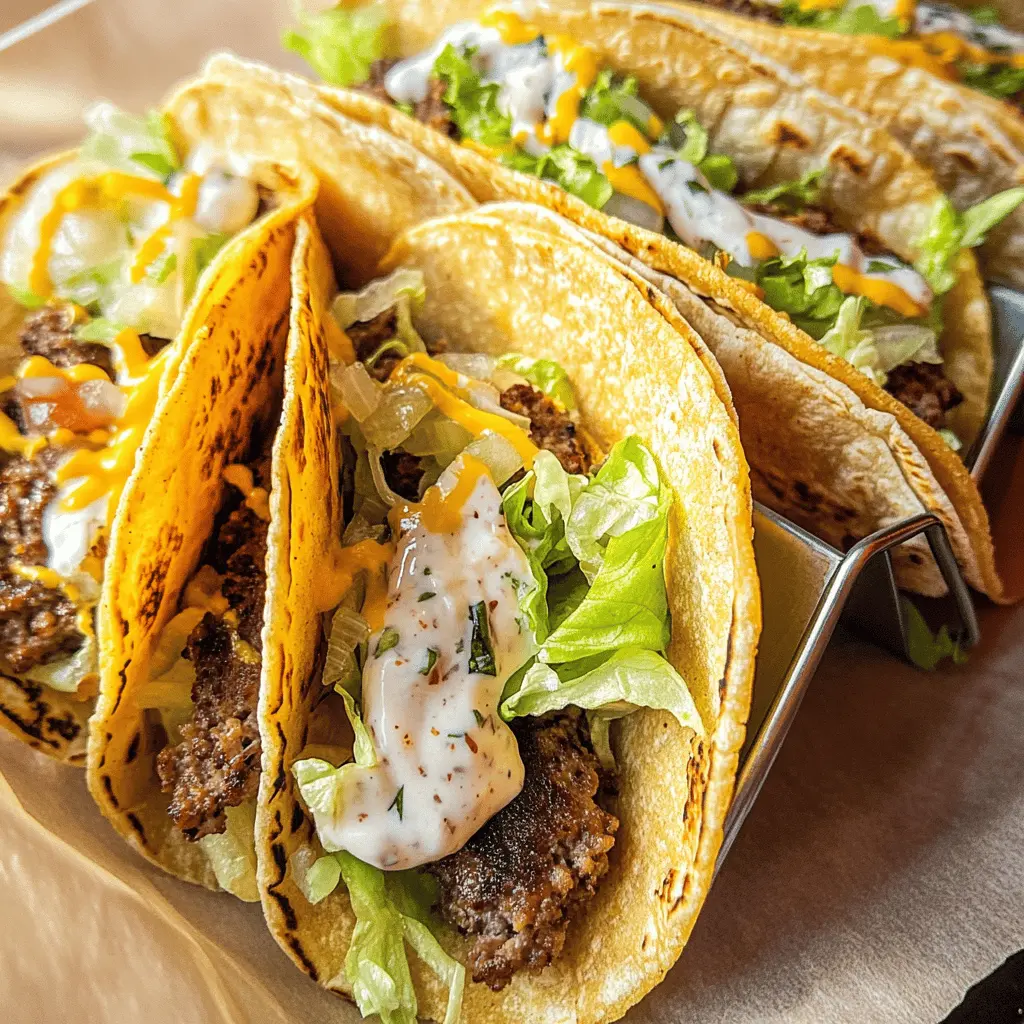 These Smash Burger Tacos combine two favorites into one delicious bite! With juicy beef patties, crispy taco shells, and all your favorite toppings, it’s a fun twist on classic tacos. Perfect for casual dinners or game day snacking. Save this recipe for an easy, crowd-pleasing dish everyone will love!