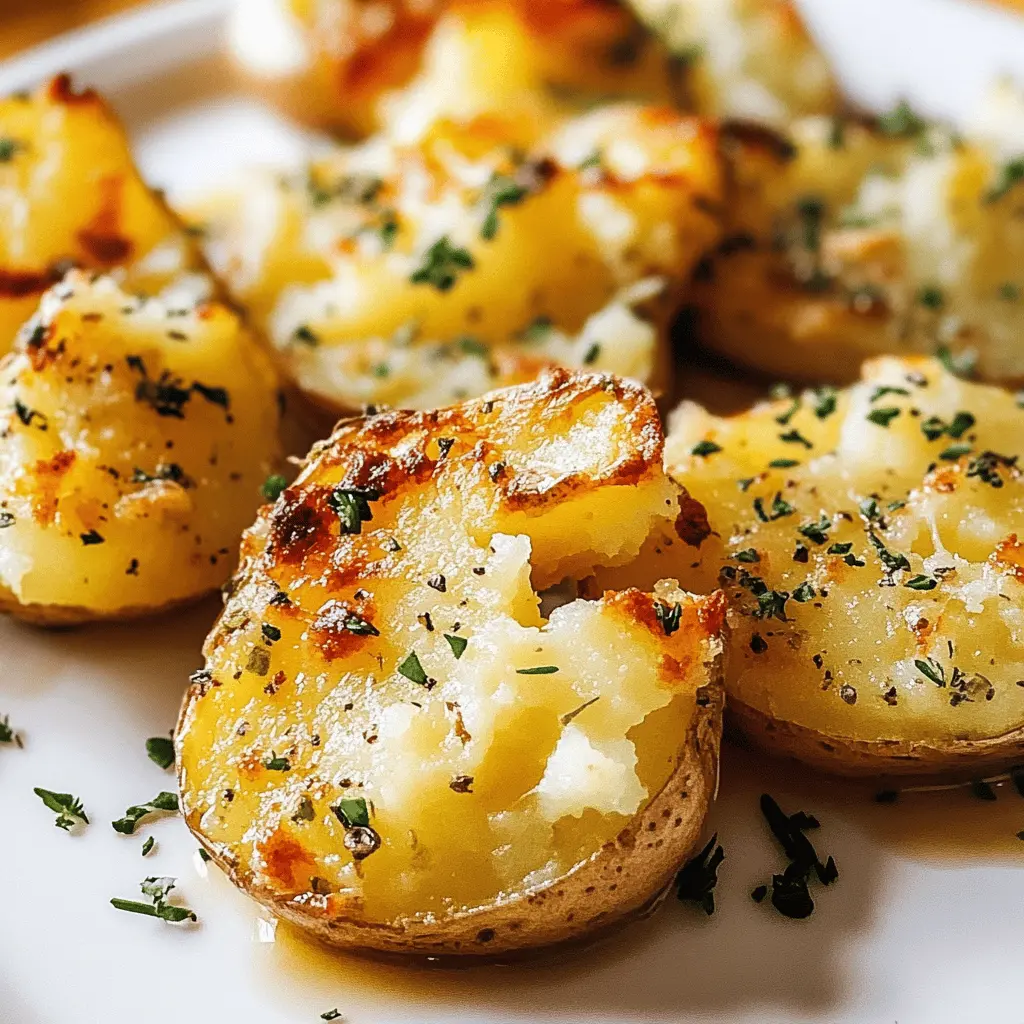 Crispy on the outside and fluffy on the inside, these smashed potatoes are a delightful twist on your classic side dish! Perfectly seasoned and roasted to golden perfection, they make a great addition to any meal. Save this recipe for your next family dinner or cozy gathering - your guests will adore them!