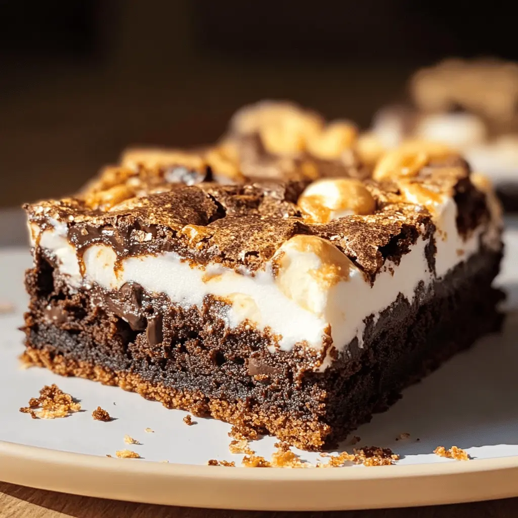 Get ready to enjoy the ultimate treat with these S'mores Brownies topped with a creamy Vanilla Bean Marshmallow! Made with rich chocolate brownies, gooey marshmallows, and crunchy graham crackers, this dessert is perfect for sharing at parties or a cozy night in. Save this recipe for an unforgettable sweet moment with family and friends!