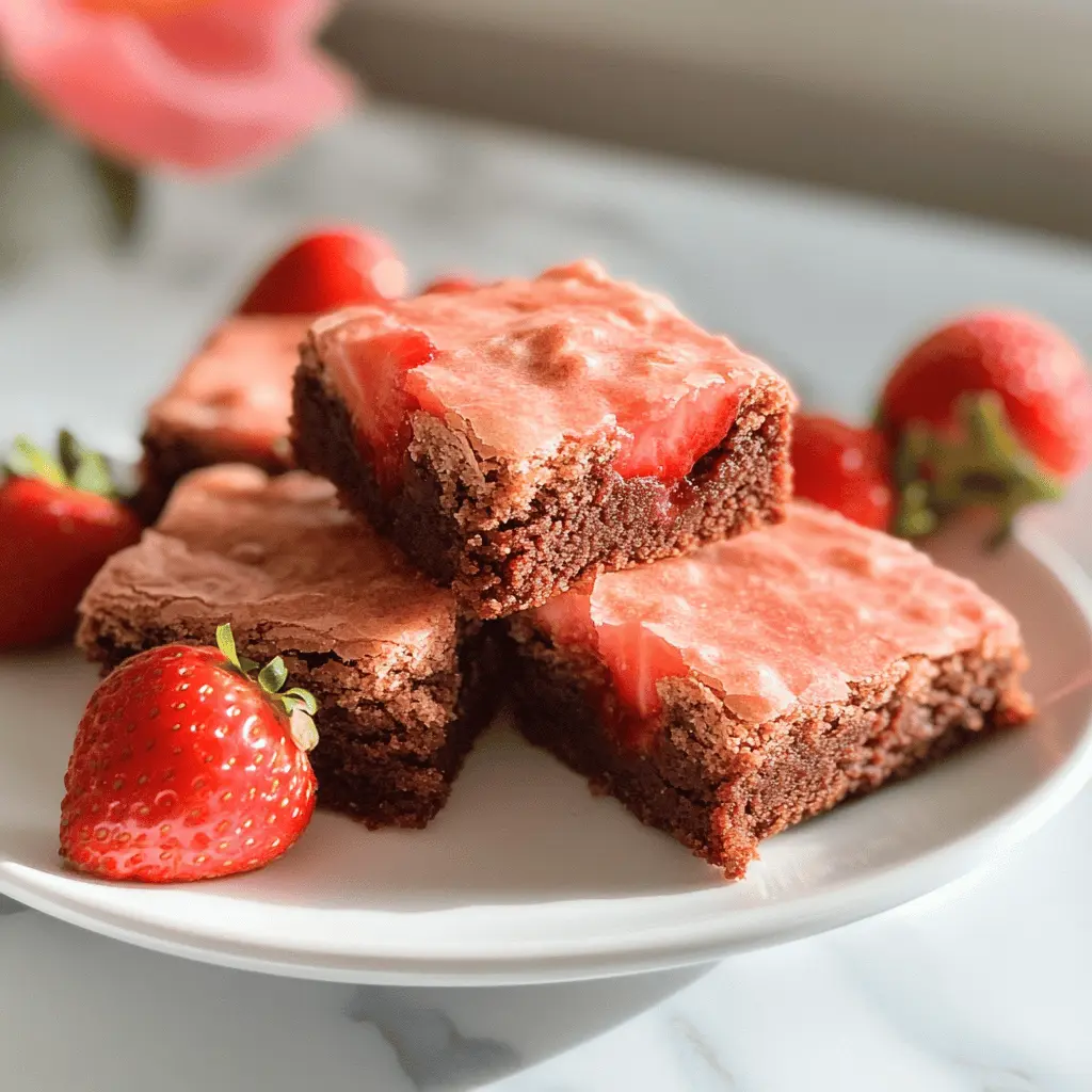 These Strawberry Brownies are a delightful spin on a classic favorite! With rich chocolate flavor and bursts of fresh strawberries, they’re perfect for any occasion. Easy to make and irresistibly tasty, they’ll be a hit at your next gathering. Save this recipe so you can whip up these sweet treats whenever you want a delicious dessert!