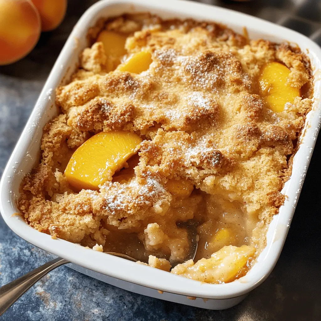 This delicious peach cobbler is a warm and comforting dessert that highlights fresh, juicy peaches paired with a buttery, flaky crust. Made with simple ingredients, it’s perfect for family gatherings or a cozy night in. Don't forget to save this scrumptious recipe for your next baking adventure!