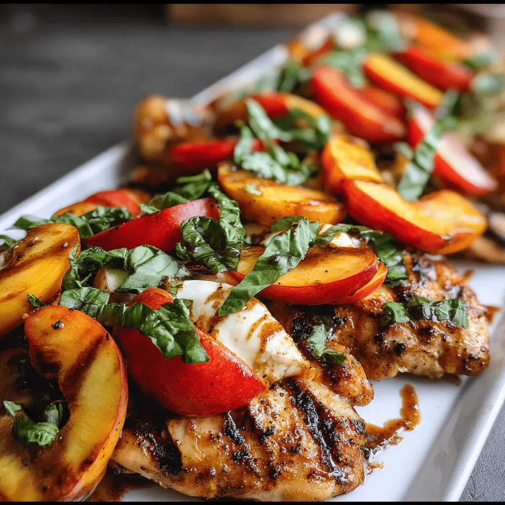 Easy Peach Caprese Grilled Chicken Recipe