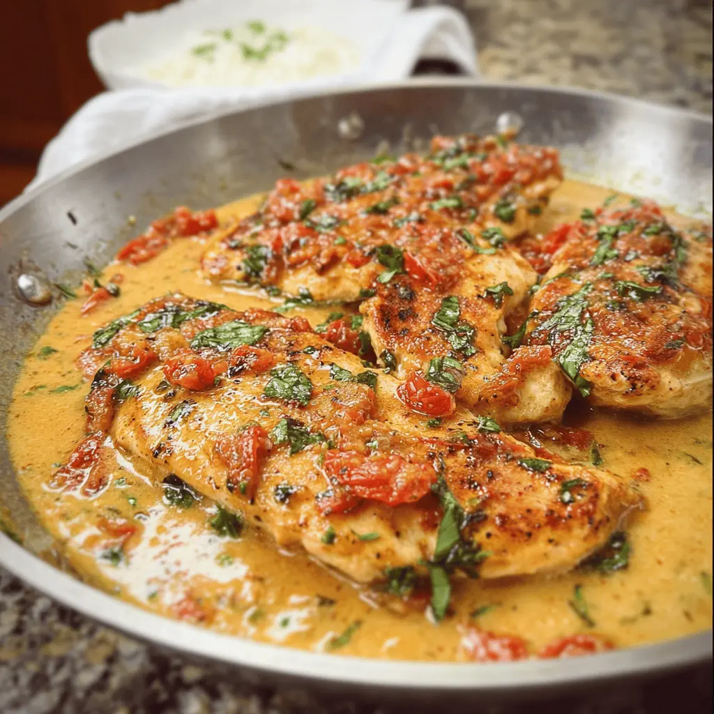 Easy Keto Tomato Basil Chicken Skillet Recipe