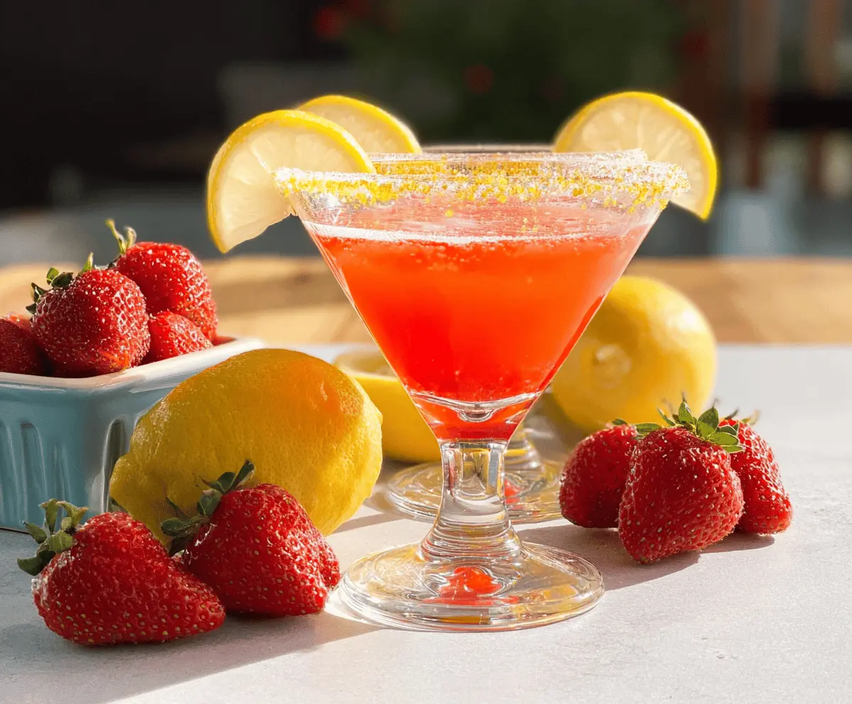 Easy Strawberry Lemon Drop Martini Recipe