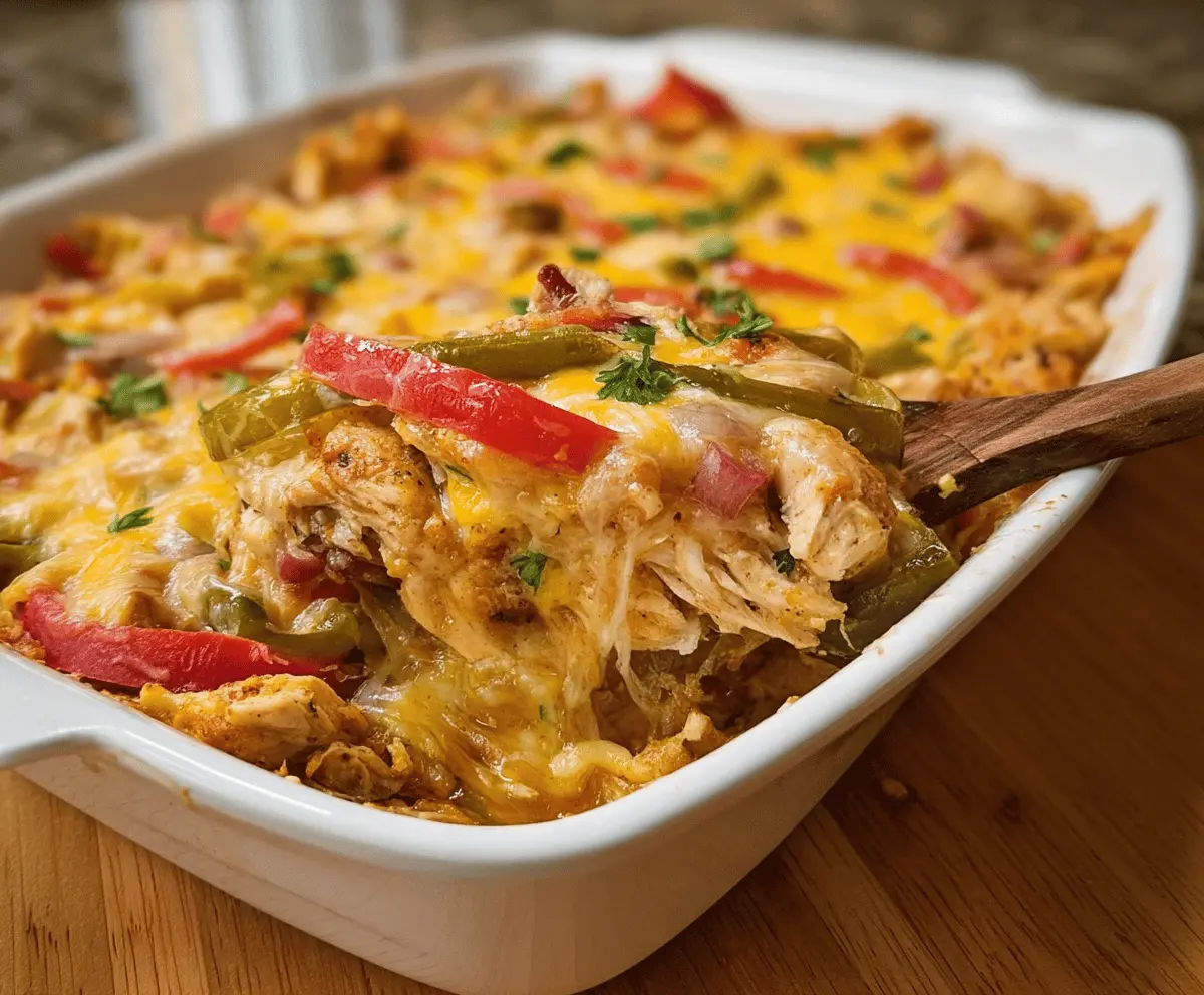 Easy Cheesy Chicken Fajita Casserole