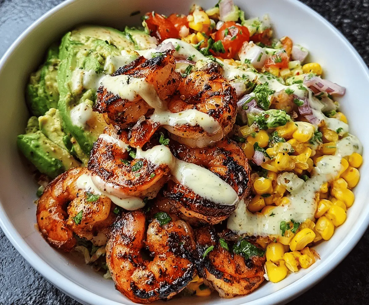 Easy Grilled Shrimp Bowl with Avocado and Corn Salsa