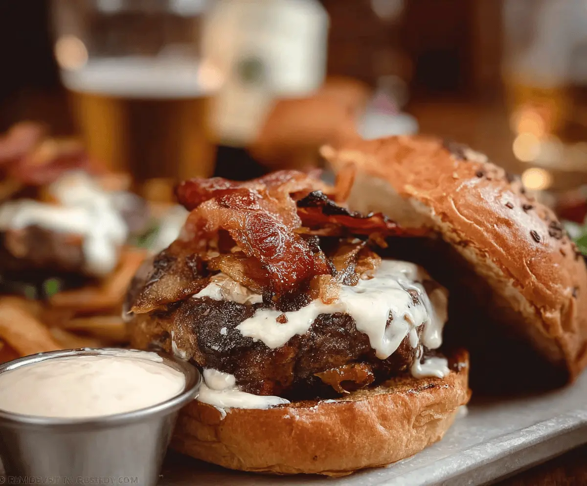 Easy Irish Pub Burger Recipe with Cheesy Goodness