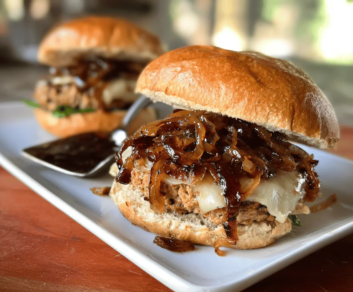 Easy Balsamic Caramelized Onion Turkey Burgers