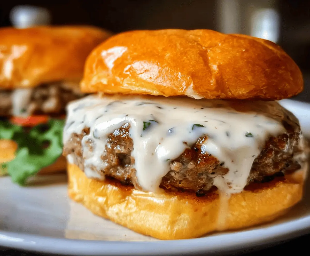 Easy Garlic Burgers With Creamy Garlic Sauce