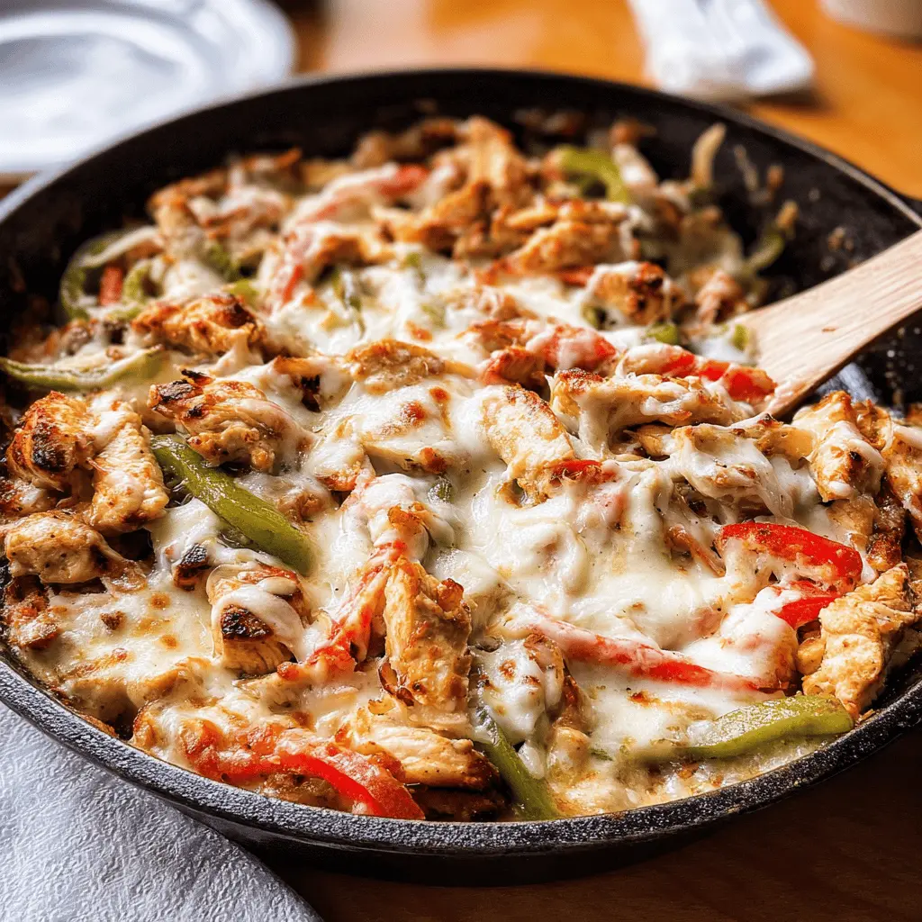 Easy Chicken Cheesesteak Skillet Recipe