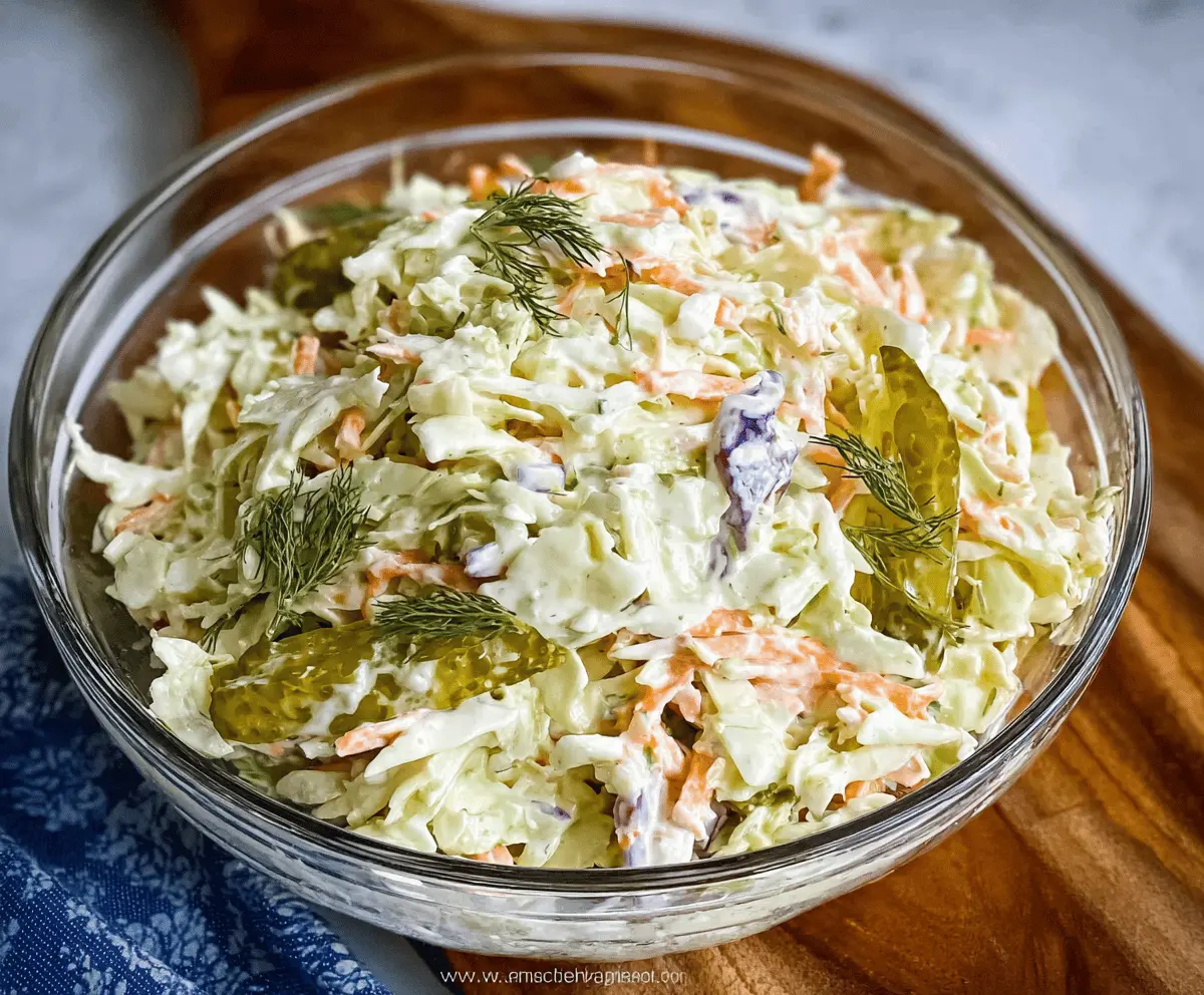 Easy Dill Pickle Coleslaw Recipe