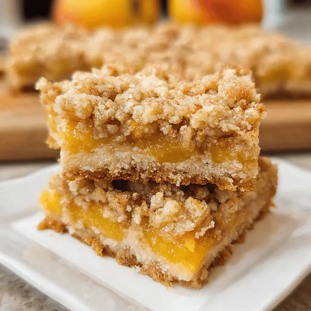 Easy Peach Crumble Bars Recipe