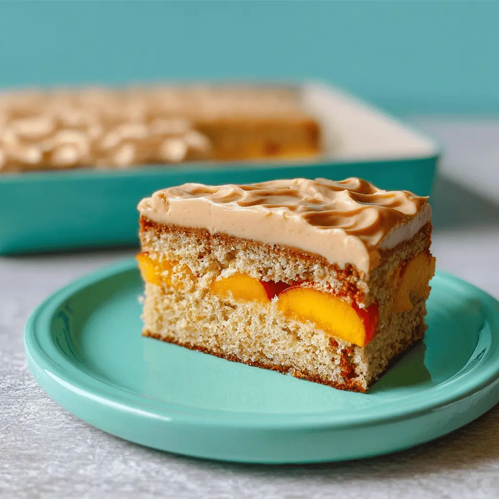 Easy Peach Cake With Brown Sugar Frosting