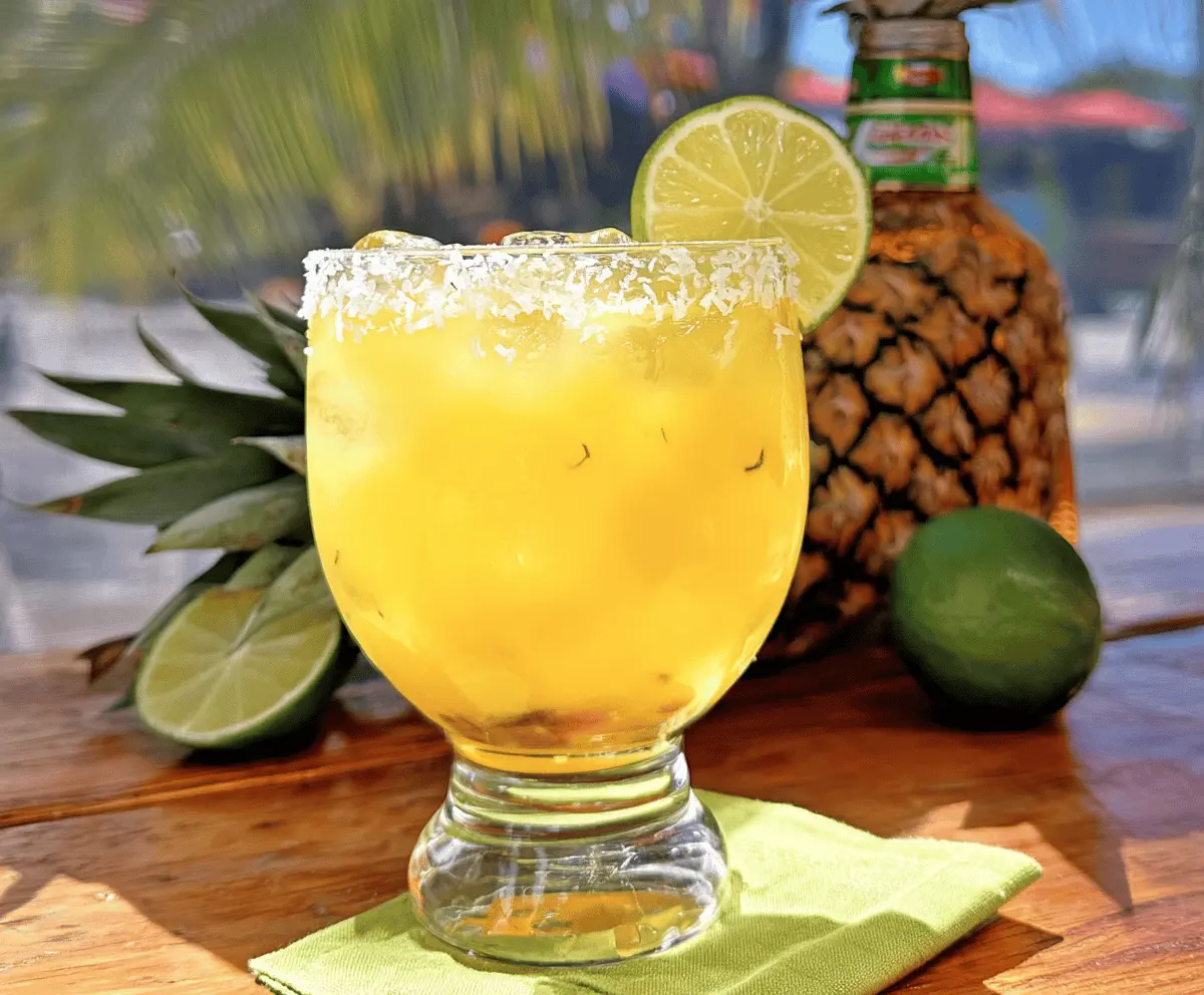 Tropical Hawaiian Margarita with Pineapple and Coconut