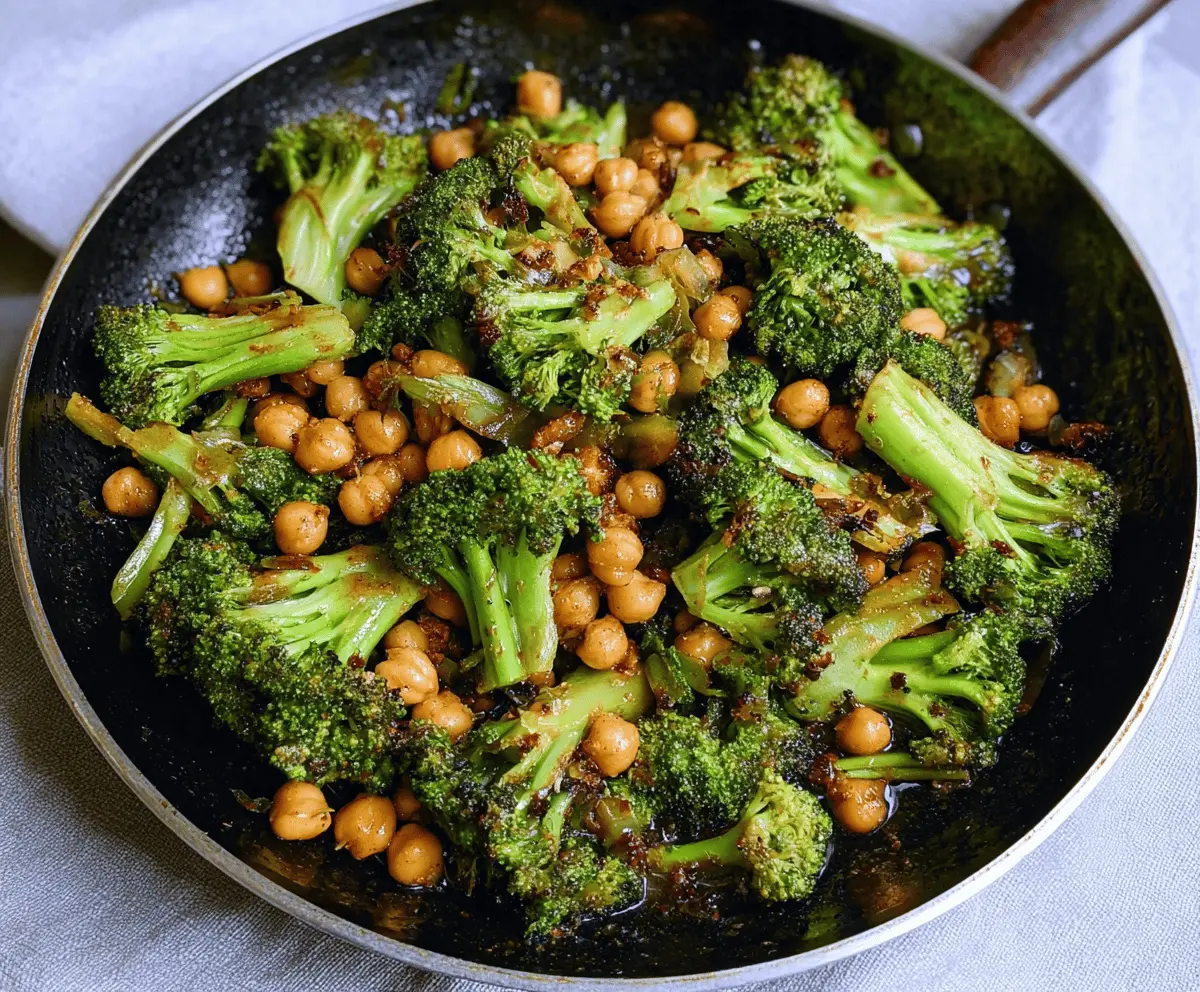 Healthy Garlic Broccoli Stir Fry with Chickpeas