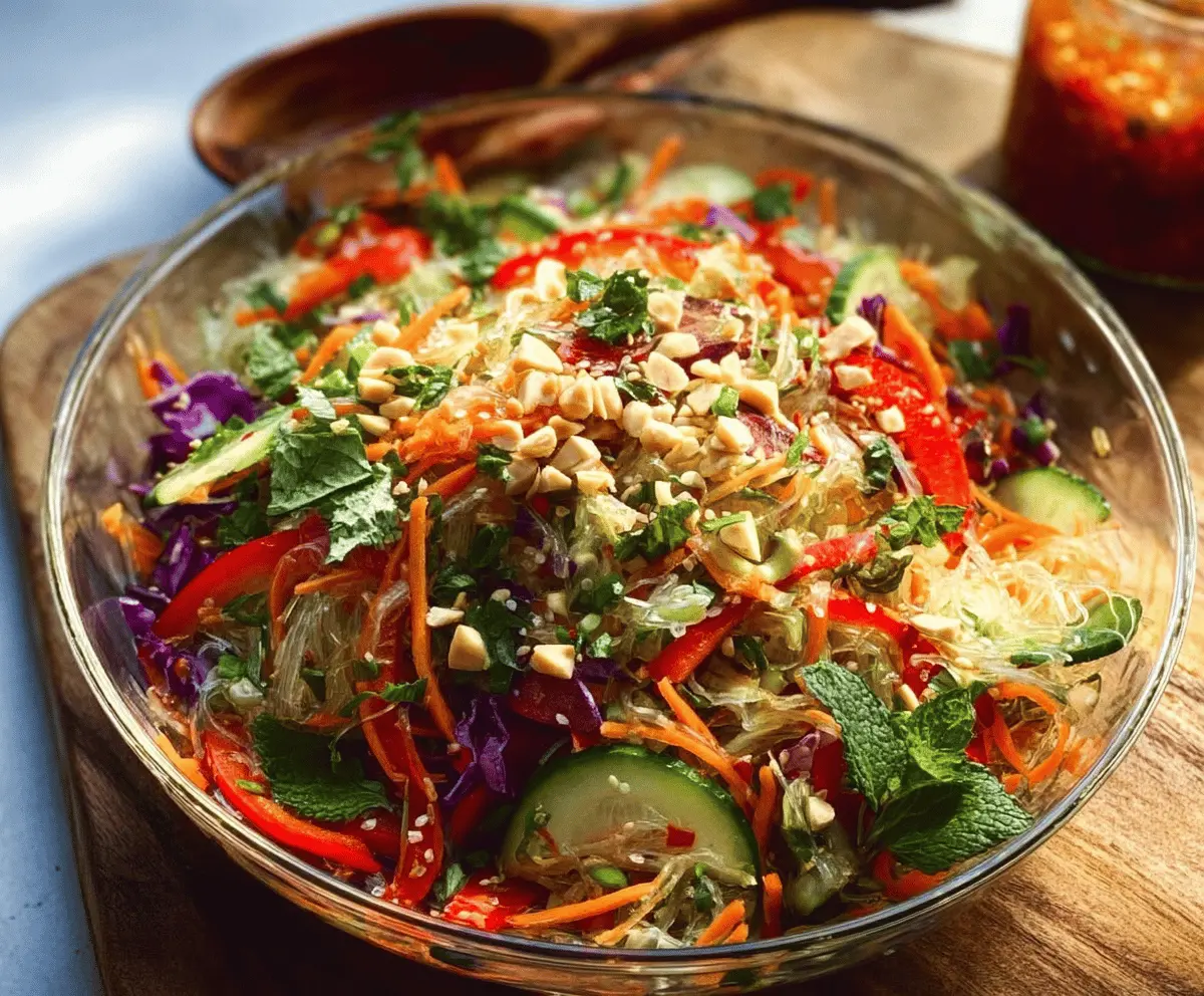 Fresh Spring Roll Salad with Spicy Ginger Dressing