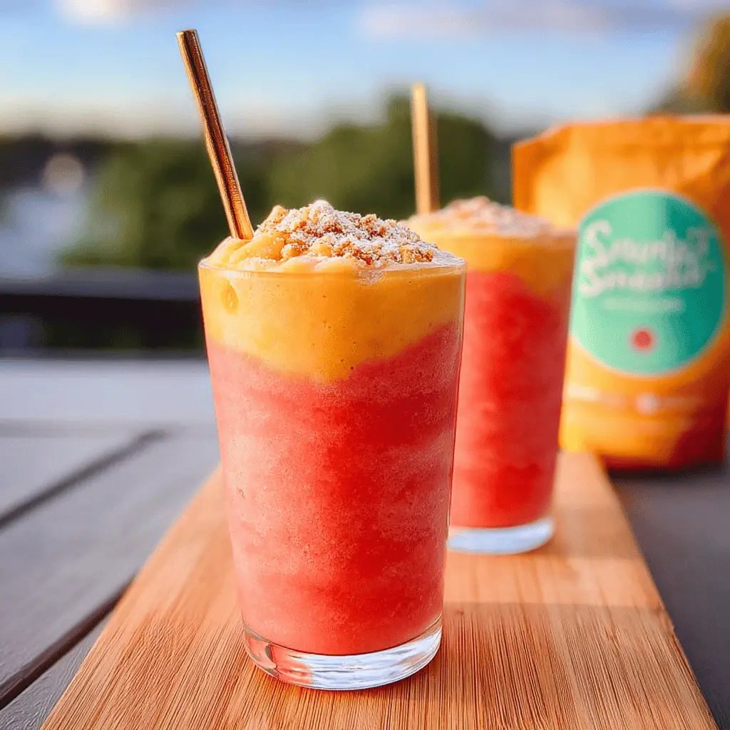 Healthy Mango Watermelon Sunrise Smoothie Recipe
