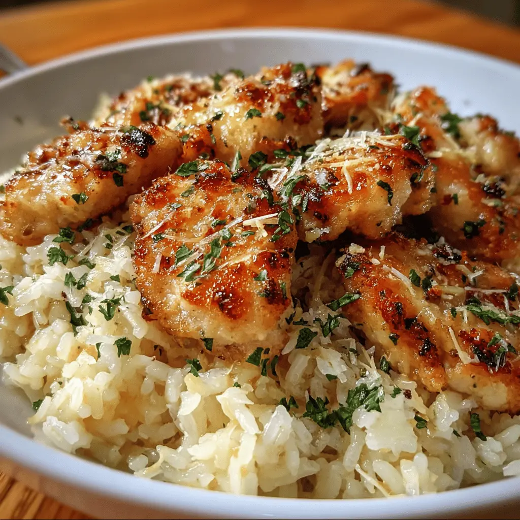 Easy Chicken Scampi With Garlic Parmesan Rice