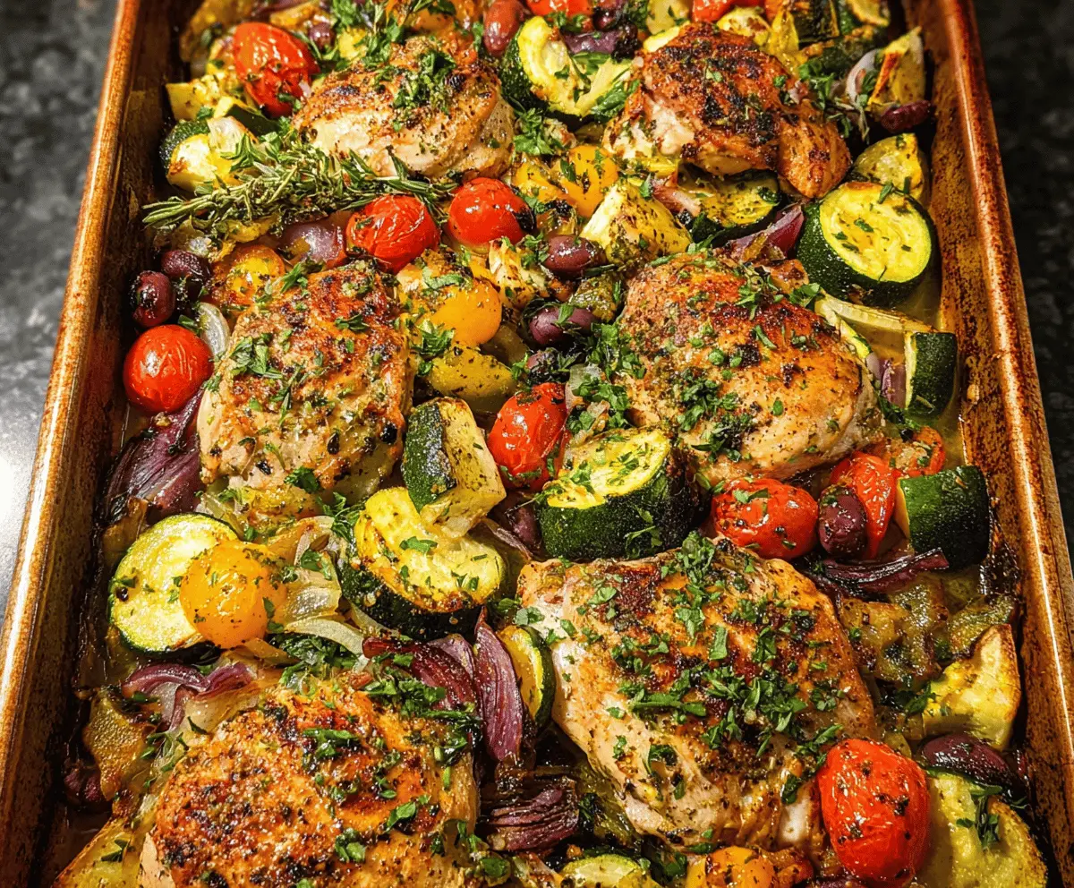 Easy Sheet Pan Mediterranean Chicken with Zucchini