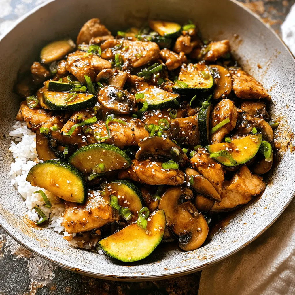 Easy Zucchini Mushroom Chicken Stir Fry Recipe