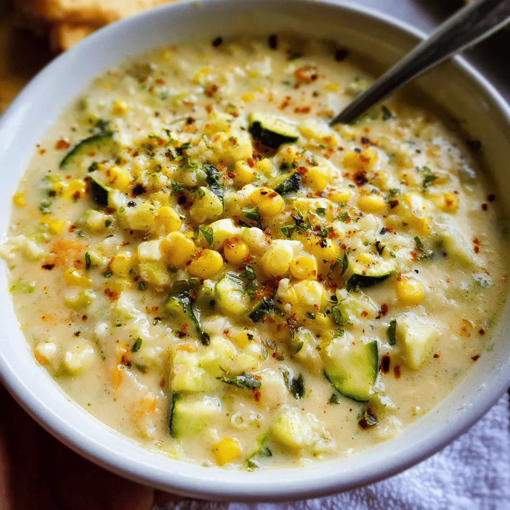 Creamy Summer Corn and Zucchini Chowder Recipe