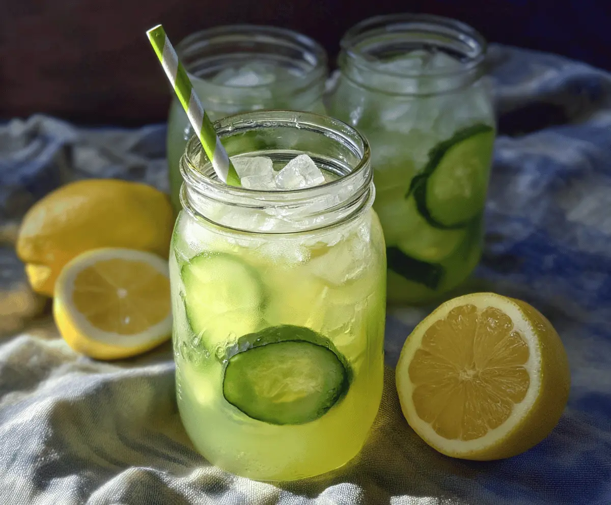 Refreshing Cucumber Lemonade Sweetened With Honey