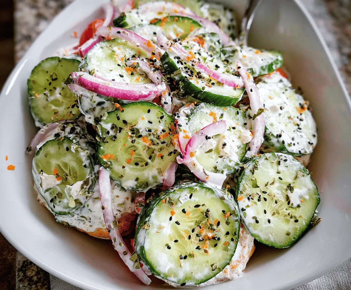Crunchy Everything Bagel Cucumber Salad