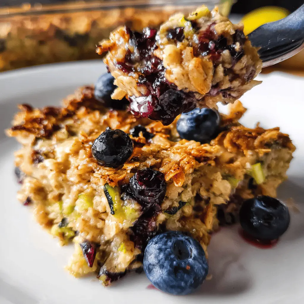 Healthy Zucchini Blueberry Baked Oatmeal Recipe