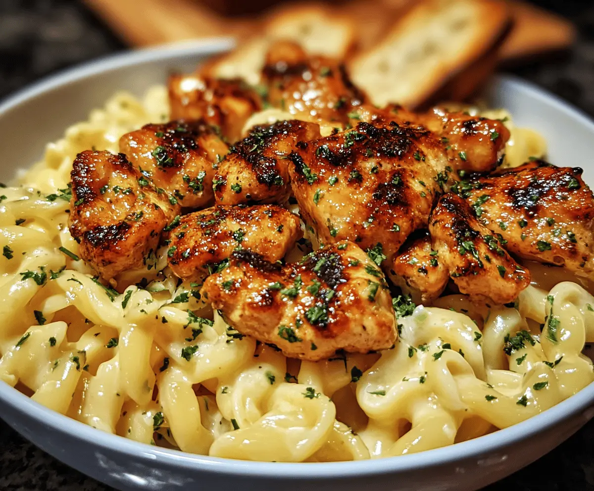 Garlic Butter Chicken Bites with Creamy Parmesan Pasta