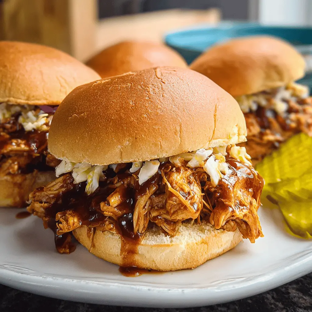 Easy Slow Cooker Hot Honey Chicken Sandwiches