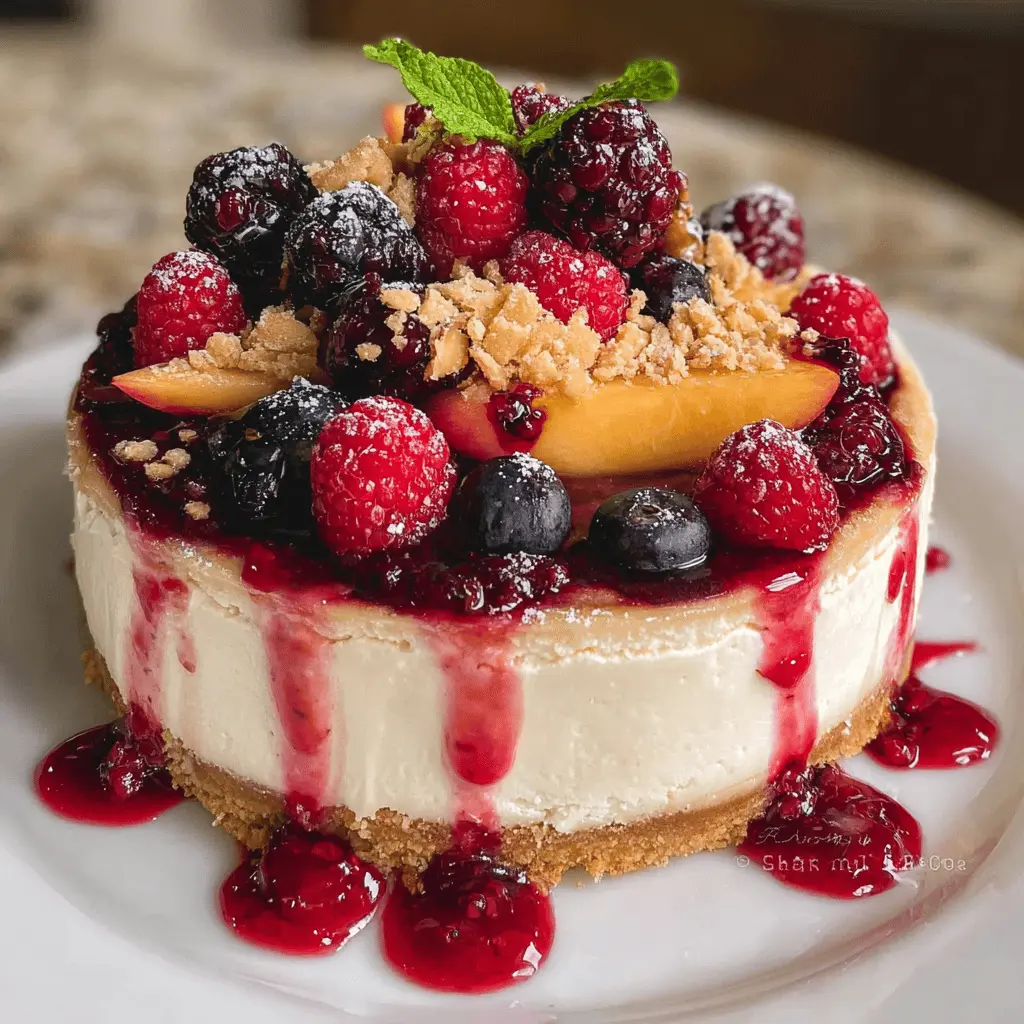 Fresh Summer Berry and Peach Cheesecake Recipe
