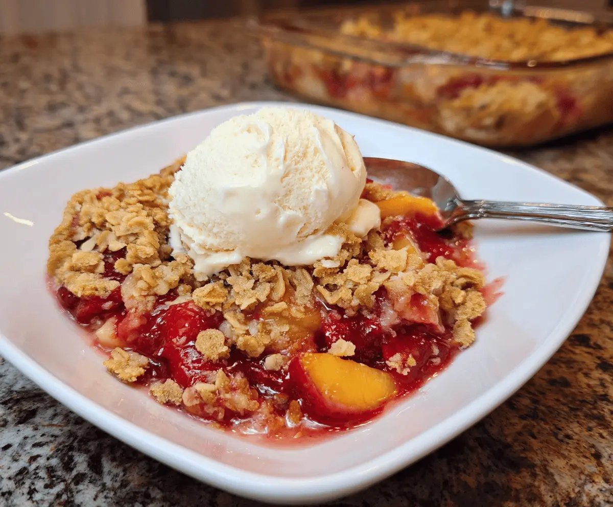 Easy Strawberry Peach Crisp Recipe