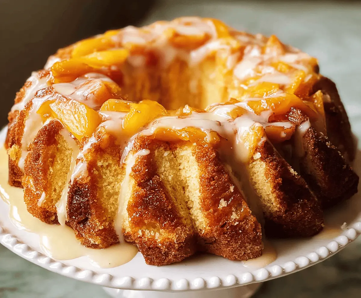 Easy Peach Cobbler Pound Cake Recipe