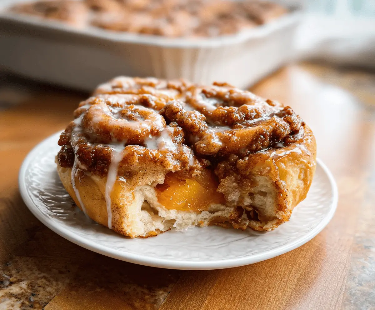 Peach Cobbler Cinnamon Rolls Recipe