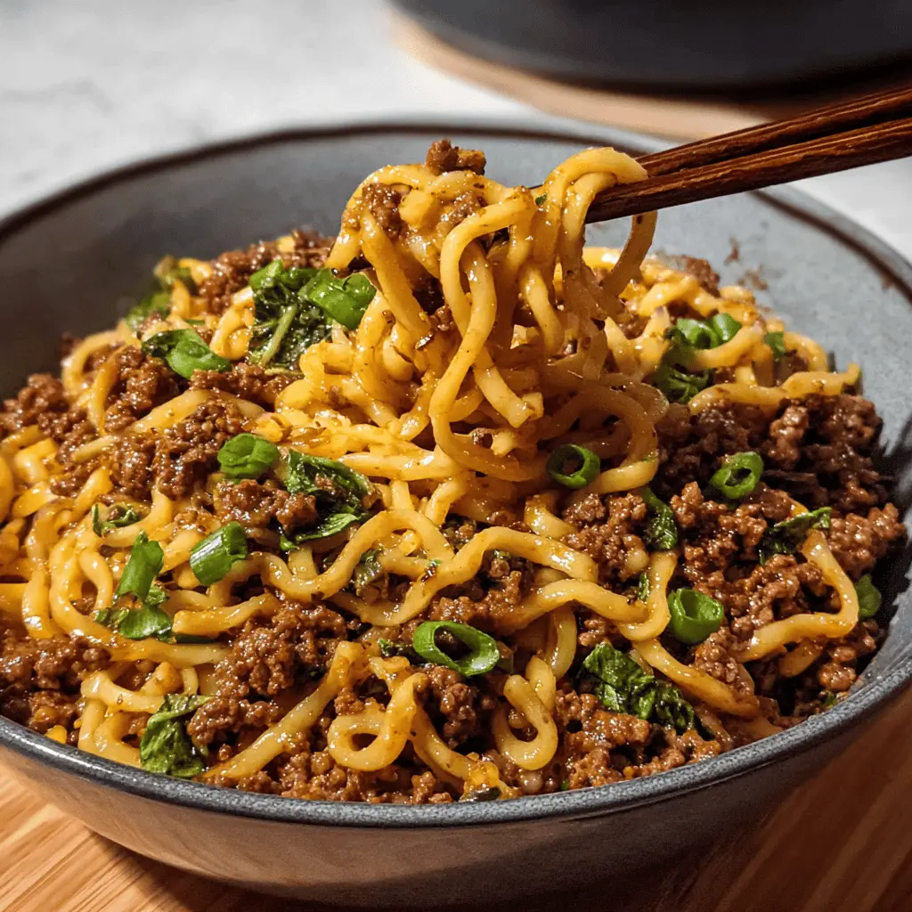 Easy Mongolian Ground Beef Noodles Recipe