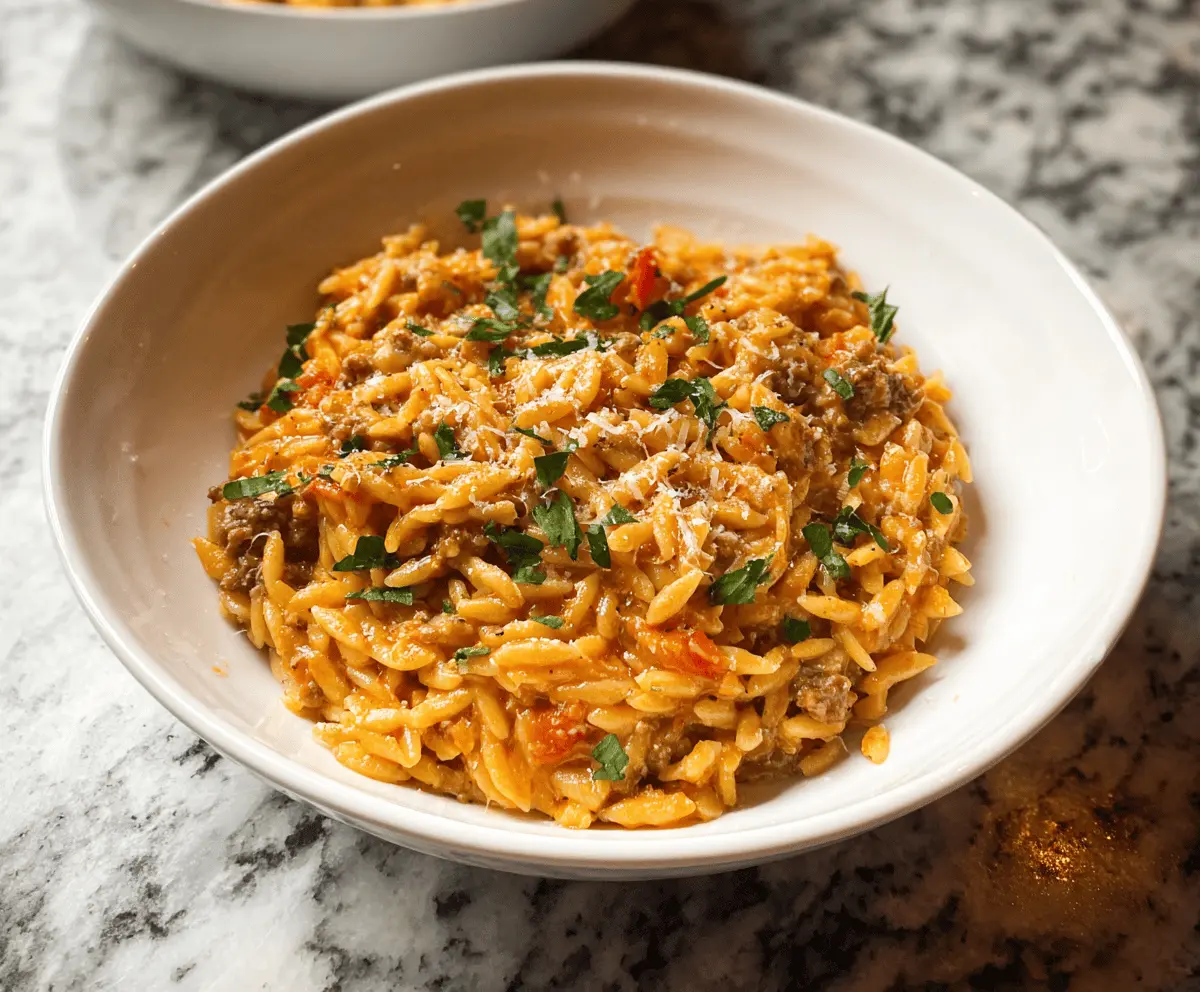 Easy Savory Ground Beef Orzo Dinner Recipe